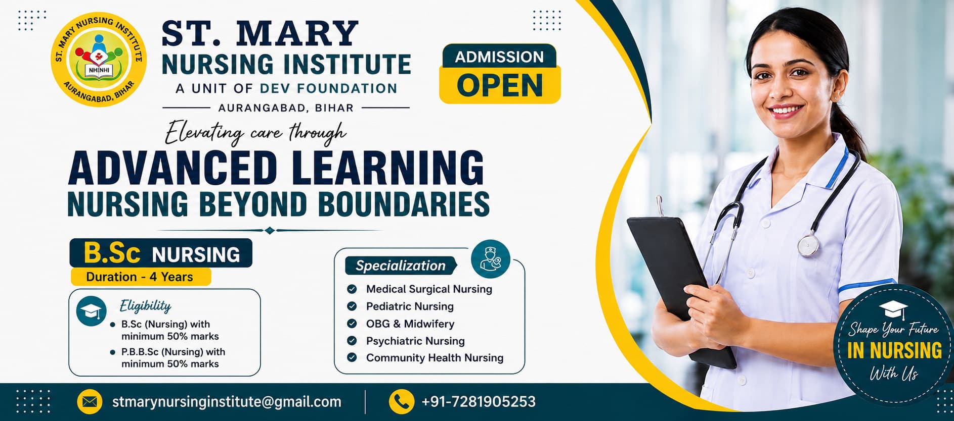 St. Mary Nursing Institute Banner 4
